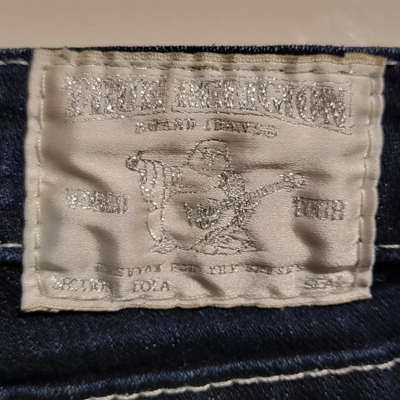 True Religion Lola Jeans Sequin Pocket Logo Cut:603155 style:104H06CI #0014 - Picture 8 of 10